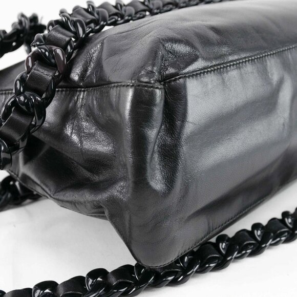 Prada Classic Nappa Chain/Leather Woven Strap Bag - Picture 8 of 16